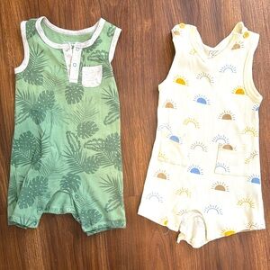 Two summer tank onesies